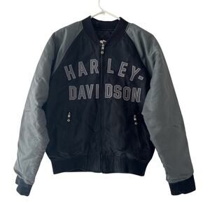 Harley Davidson Black Nylon 100 Year Anniversary 2003 Bomber Jacket Small LN